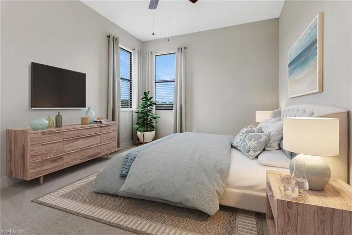 virtually staged bedroom upstrairs