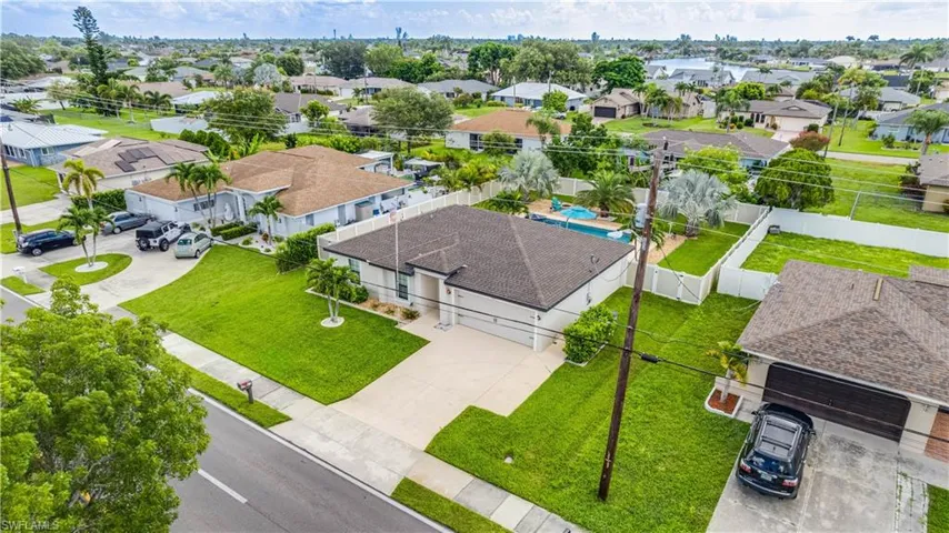 Aerial perspective of suburban area