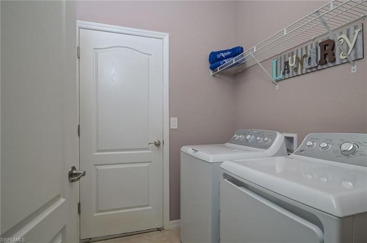 Laundry room is off the garage and near bedroom 2