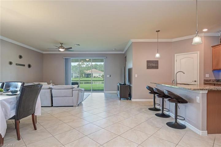 Open for entertaining - granite counters and tile floors