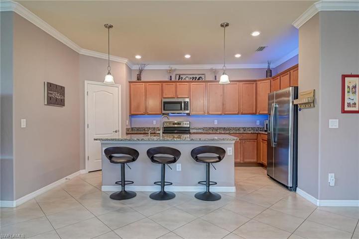 bar area with large pantry