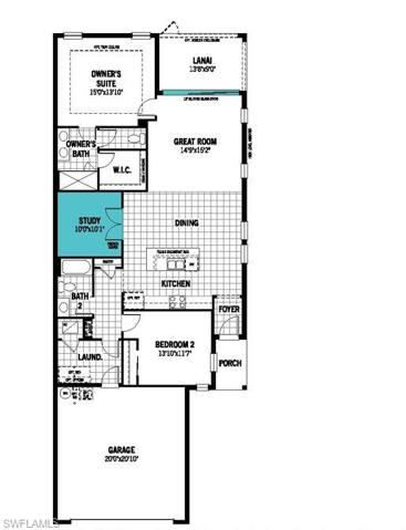 Floor Plan with Study and 12' Slider