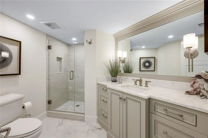 Guest bathroom with Ruffino cabinetry on the 2nd level.