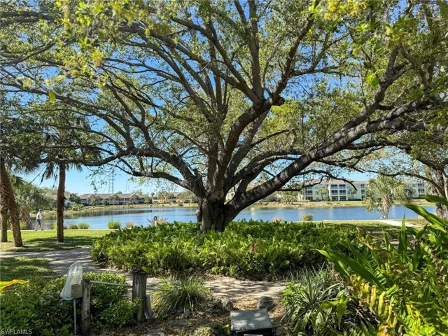 Surrounding community with a water view