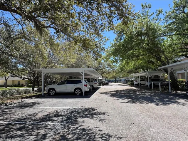 View of covered parking lot