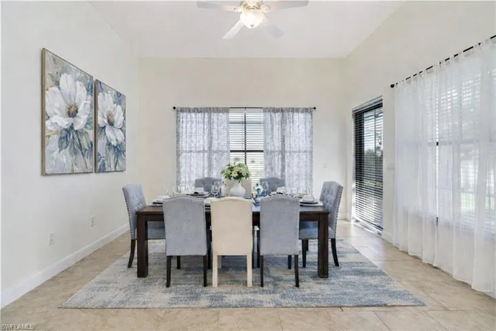 Digitally staged dining room