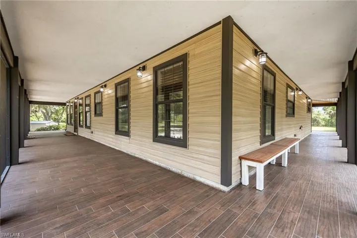 View of home's exterior with covered porch
