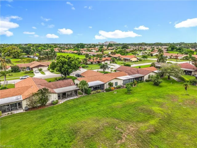 Aerial view of residential area