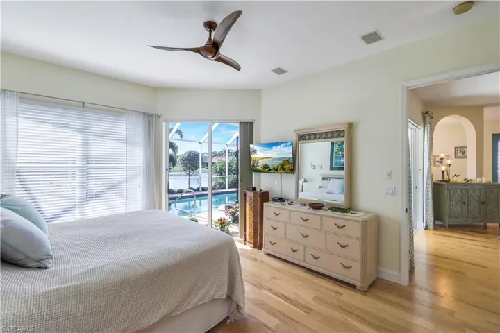 Private lake views from your primary bedroom as well access to the rear lanai.