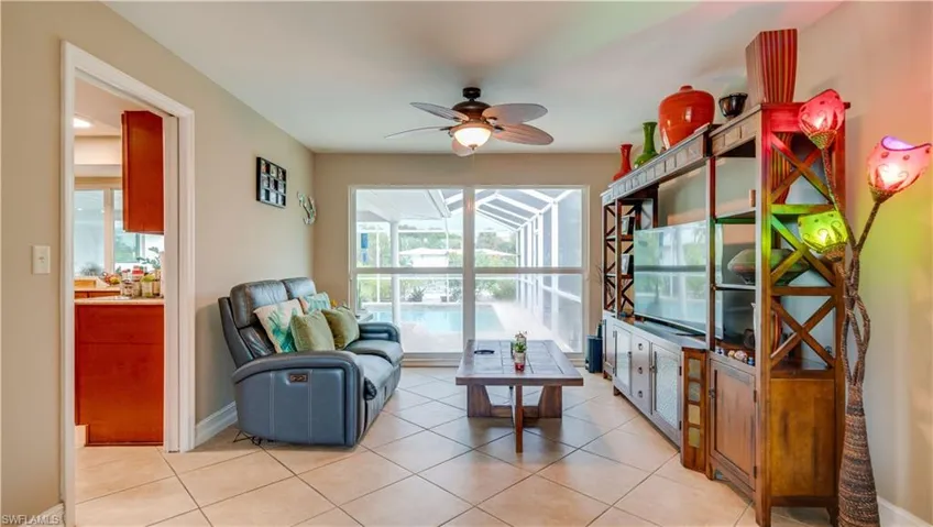 Family Room with entry to kitchen on left