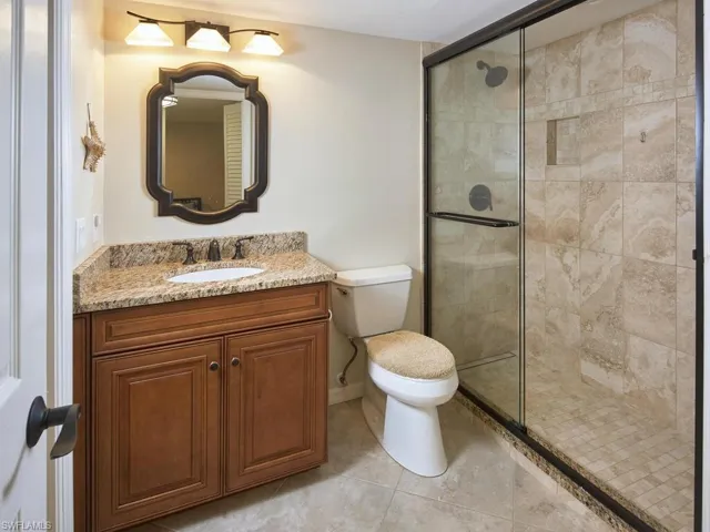 Guest bath with a LARGE walk-in shower.