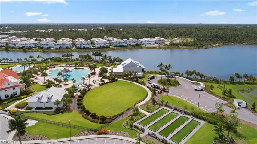 Bocce ball courts and entertainment green