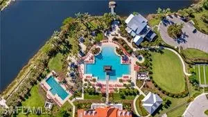 Resort style & lap pools aerial view