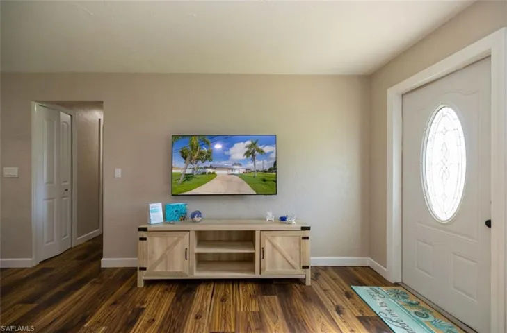 Foyer entrance featuring dark hardwood / wood-style flooring