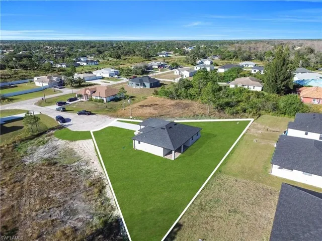 Aerial view of residential area