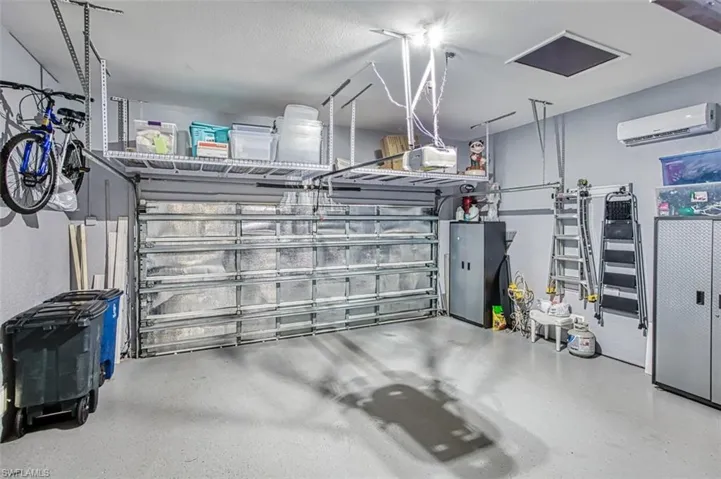 Garage with an AC wall unit