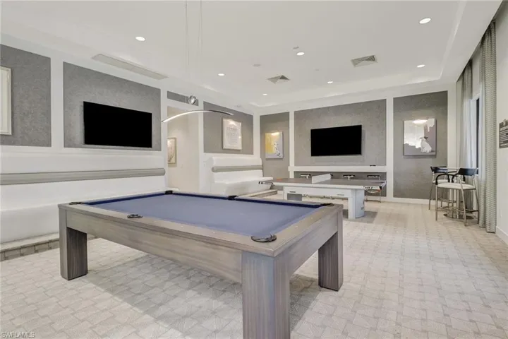 Playroom featuring recessed lighting and billiards