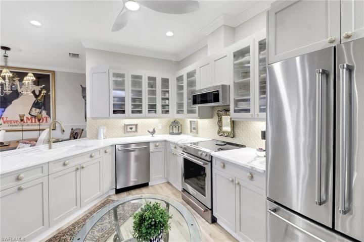 New stainless appliances grace the kitchen
