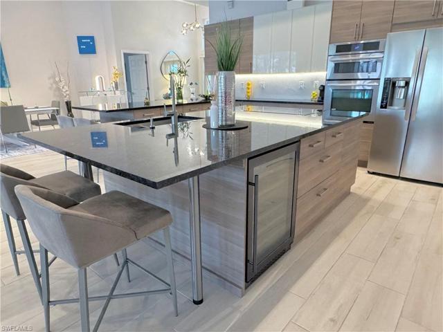 Wine cooler in island