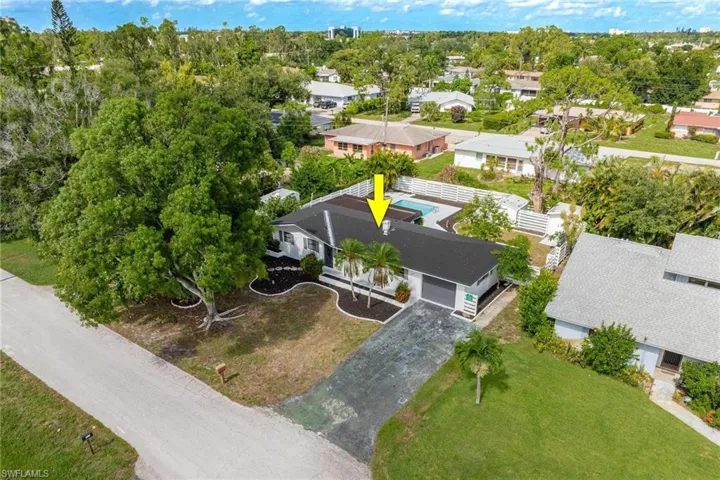 Drone / aerial view with a residential view