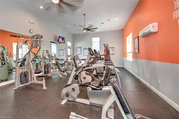 Well-stocked gym - fitness room at Coral Lakes!
