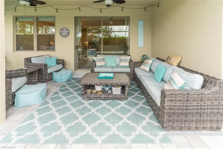 View of patio / terrace featuring outdoor lounge area and ceiling fan