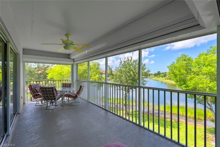 MOVE IN READY Lanai featuring a ceiling fan and healthy amount of natural light
