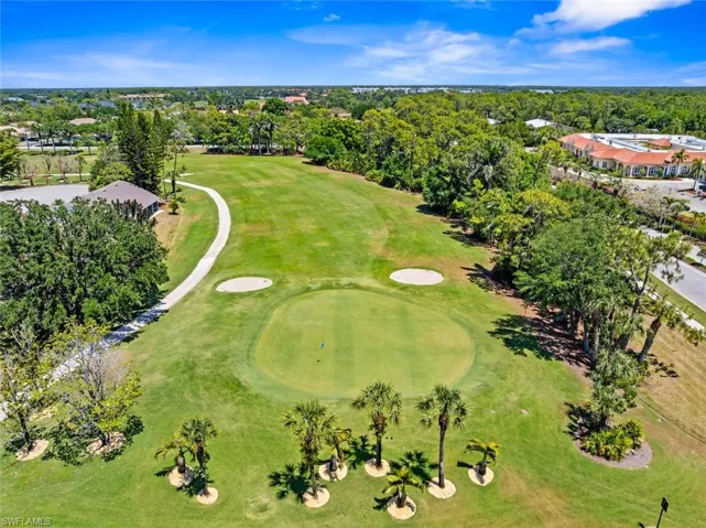 Aerial view with view of golf course