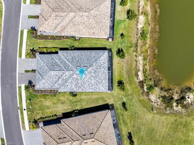 Drone / aerial view of a large body of water
