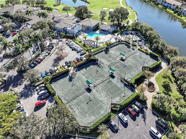 Aerial view of property's Tennis, Bocce, Fire Pit