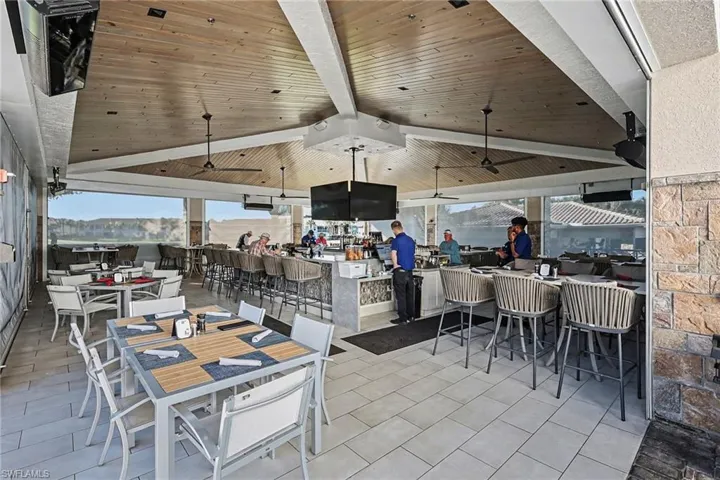 Outdoor bar and dining  area