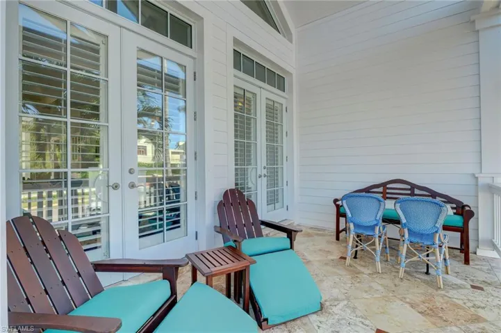 View of patio featuring french doors