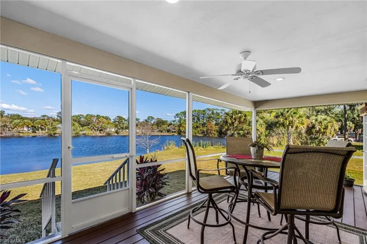 You will love the tranquil lake view where you can enjoy peaceful outdoor living that is perfect for relaxing with a cup of coffee or entertaining guests. The spacious screened lanai is approximately 36’ x 10’ with composite decking.  Front porch is 28'x6'