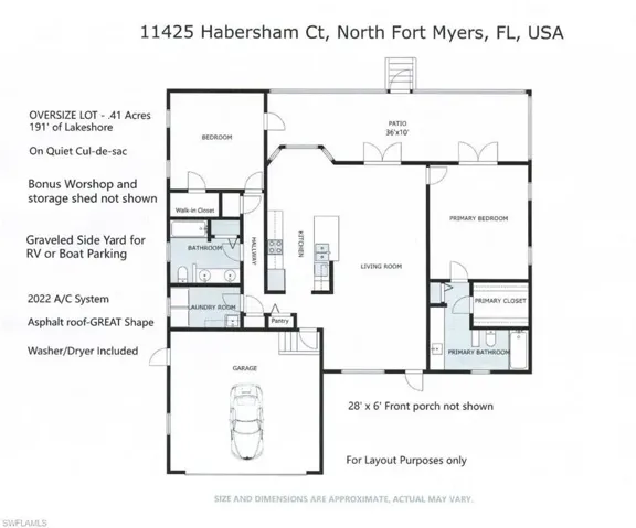 Floor Plan for layout purposes only
