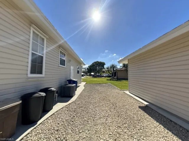 The graveled area has room for RV or large boat parking.