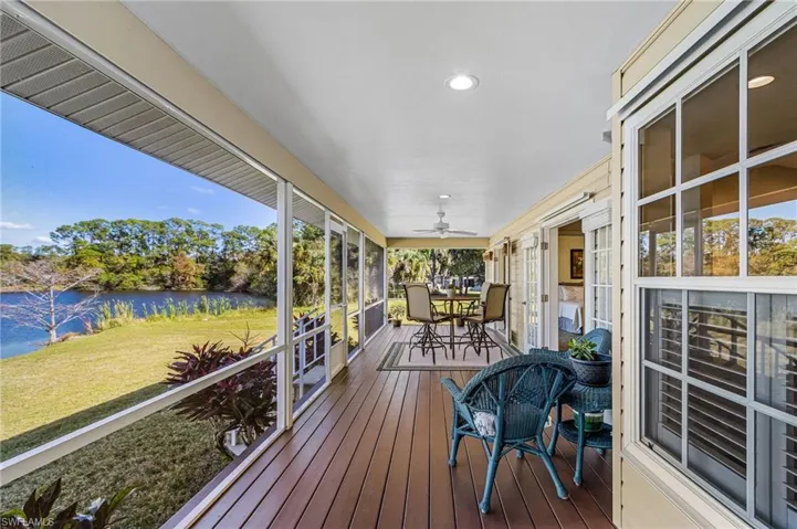 You will love the tranquil lake view where you can enjoy peaceful outdoor living that is perfect for relaxing with a cup of coffee or entertaining guests. The spacious screened lanai is approximately 36’ x 10’ with composite decking.  Front porch is 28'x6'
