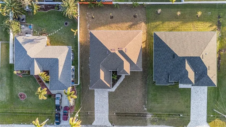 Aerial perspective of suburban area