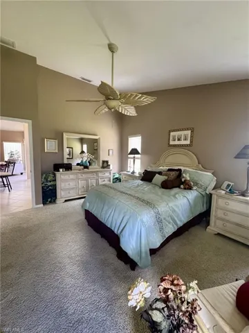 Primary suite with high ceilings