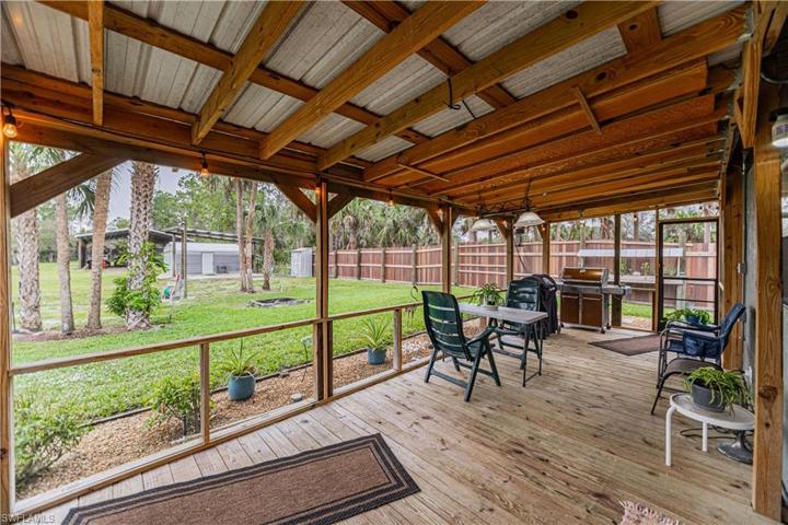 Screen in back porch area