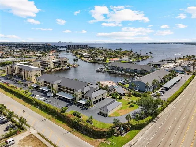 Aerial view of a large body of water