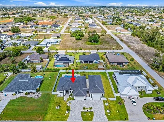 Aerial view of residential area