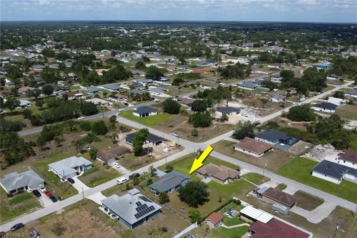 Aerial view with a residential view