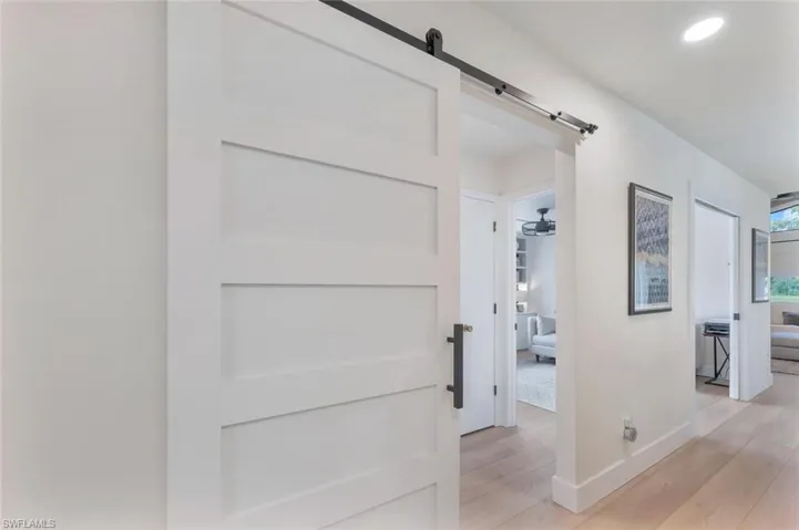 barn door into the 2nd bedroom