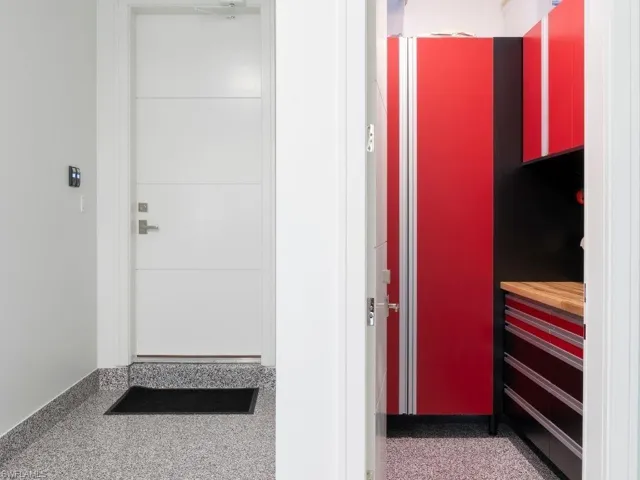 AC'd workroom featuring storage
