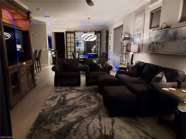 Living room at night