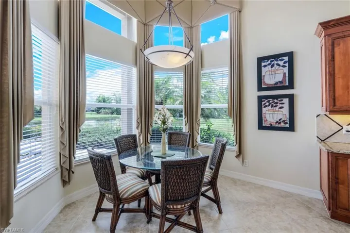Tiled dining area with plenty of natural light