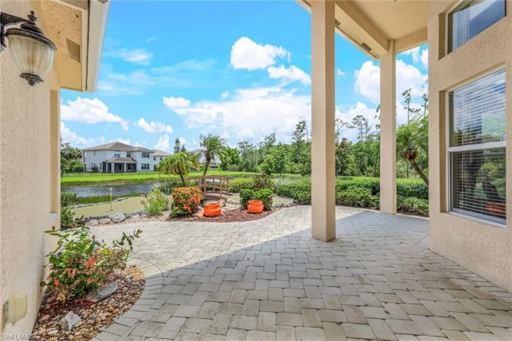 View of patio featuring a water view
