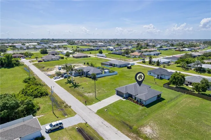 Aerial view of residential area