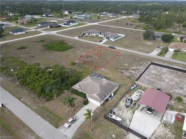 Aerial overview of property's location with property boundaries highlighted