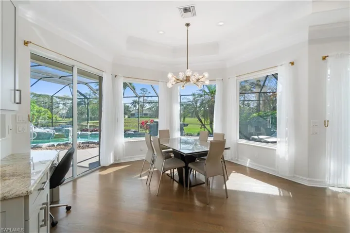 Lots of light and room in this dining area